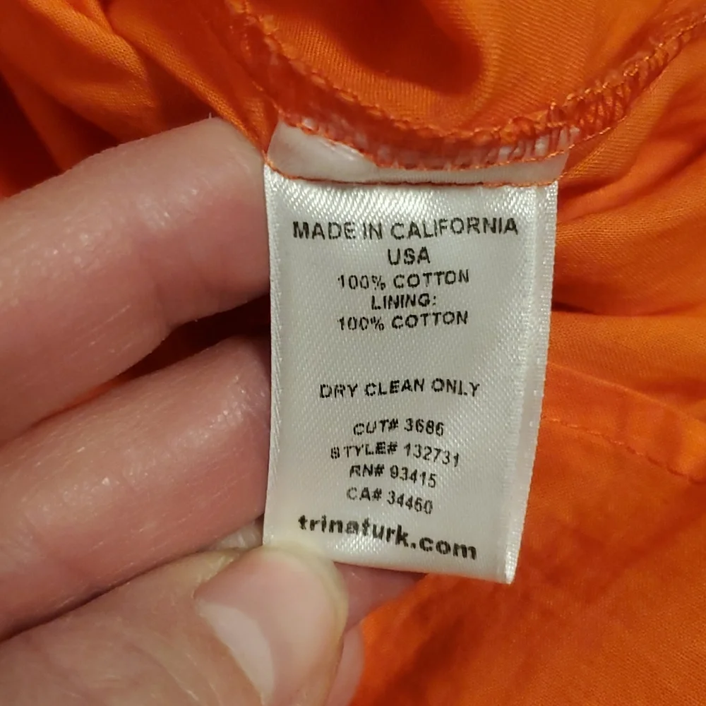 EUC Trina Turk Orange Crotched Mallory Dress - Picture 7 of 8